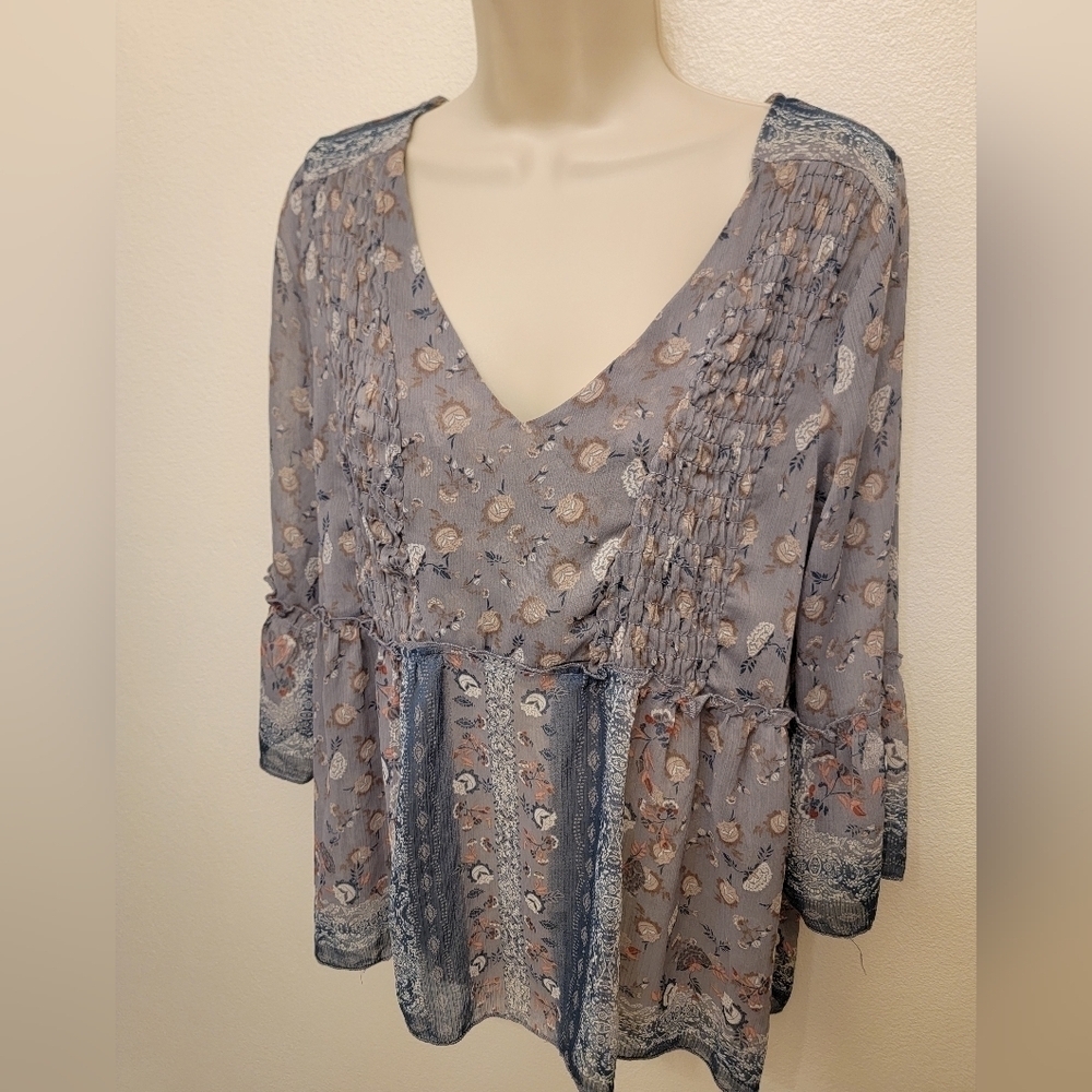 EUC Knox Rose Floral Empire Waist Blouse - Picture 2 of 5